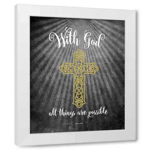 With God Gold White Modern Wood Framed Art Print by Murray, Amanda