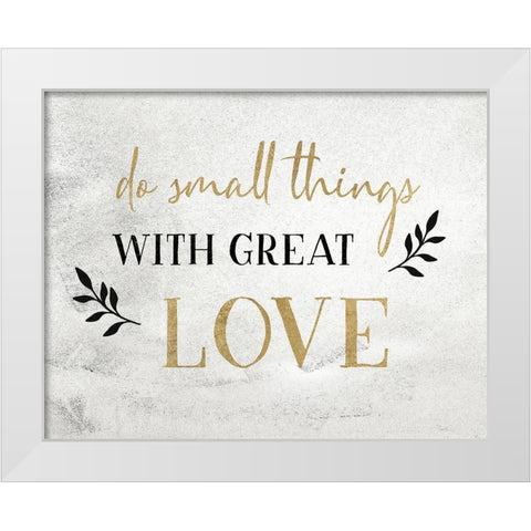 Small Things Gold White Modern Wood Framed Art Print by Carpentieri, Natalie