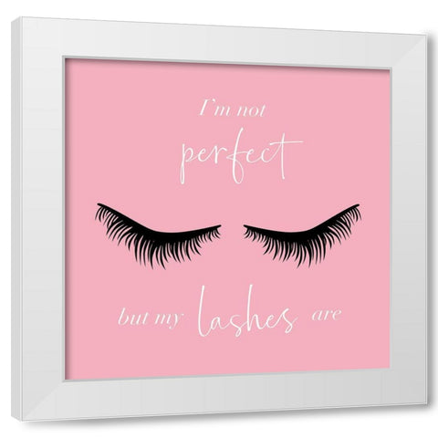 Long Lashes in Pink White Modern Wood Framed Art Print by Carpentieri, Natalie