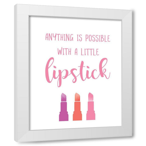 Little Lipstick White Modern Wood Framed Art Print by Murray, Amanda