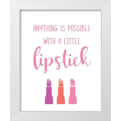 Little Lipstick White Modern Wood Framed Art Print by Murray, Amanda
