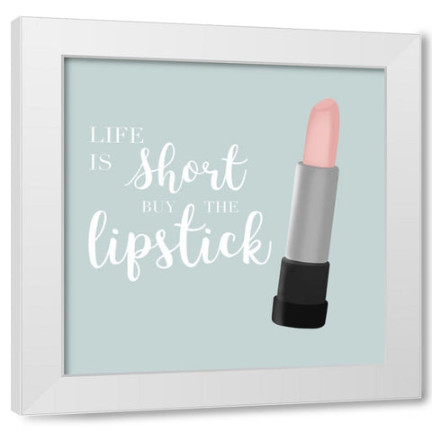 Buy the Lipstick in Teal White Modern Wood Framed Art Print by Carpentieri, Natalie