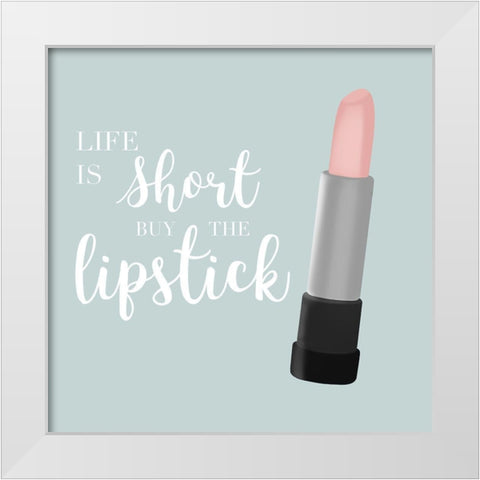 Buy the Lipstick in Teal White Modern Wood Framed Art Print by Carpentieri, Natalie