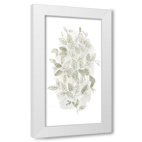 Leafy Branch I White Modern Wood Framed Art Print by Finn, Livi
