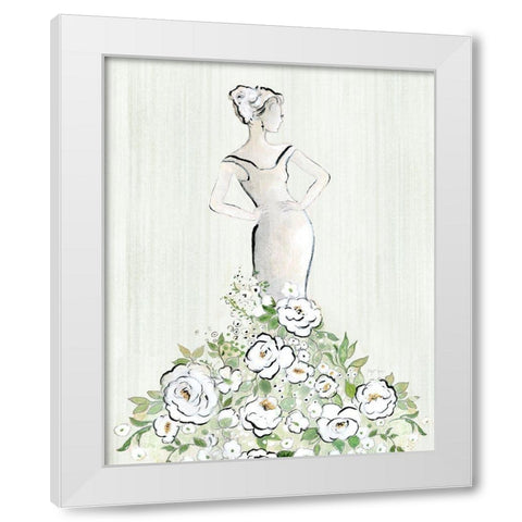 Fashion Floral Figurative White Modern Wood Framed Art Print by Tava Studios