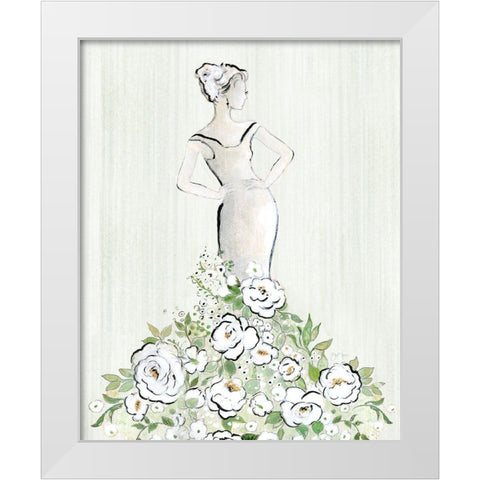 Fashion Floral Figurative White Modern Wood Framed Art Print by Tava Studios