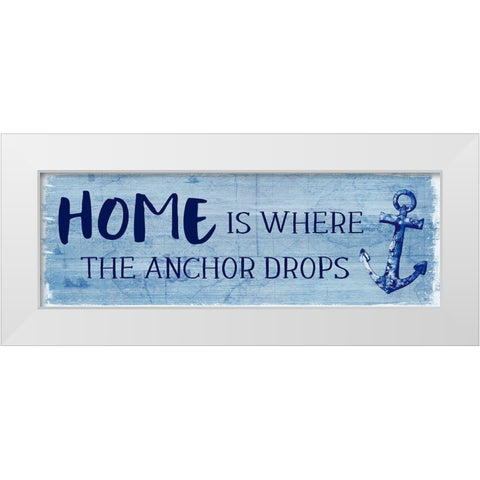 Where the Anchor Drops White Modern Wood Framed Art Print by Jill, Susan