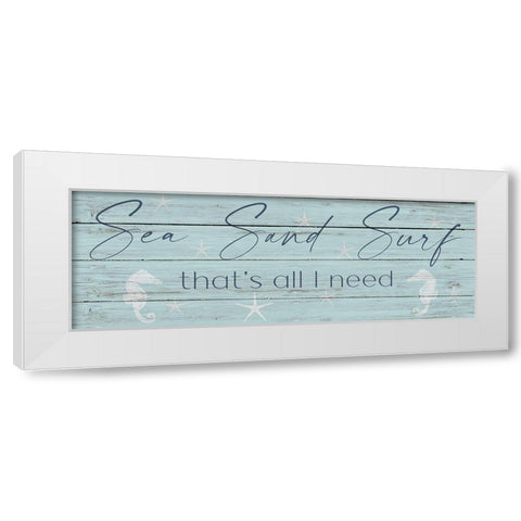 Sea-Sand-Surf White Modern Wood Framed Art Print by Jill, Susan