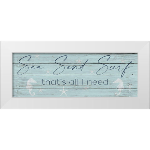 Sea-Sand-Surf White Modern Wood Framed Art Print by Jill, Susan