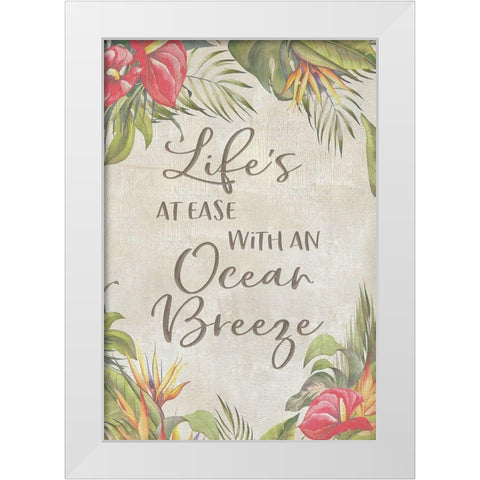 Lifes At Ease White Modern Wood Framed Art Print by CAD Designs