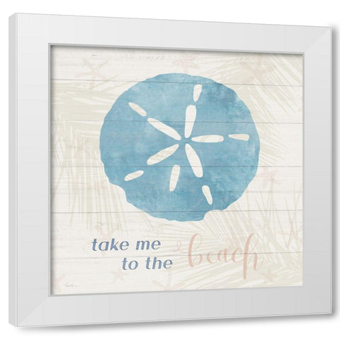 To the Beach White Modern Wood Framed Art Print by Carpentieri, Natalie