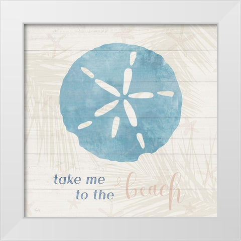 To the Beach White Modern Wood Framed Art Print by Carpentieri, Natalie