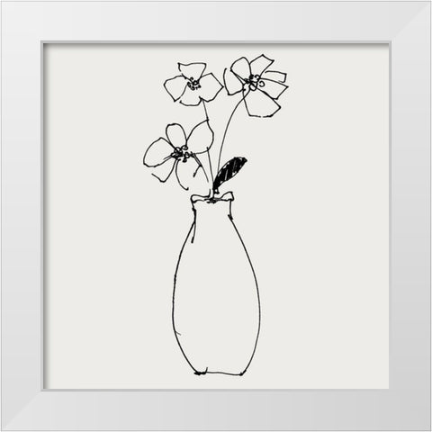 Boho Arrangement Sketch I White Modern Wood Framed Art Print by Swatland, Sally