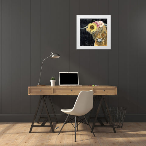 Barnyard Betty White Modern Wood Framed Art Print by Tava Studios