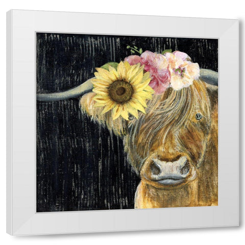 Barnyard Betty White Modern Wood Framed Art Print by Tava Studios