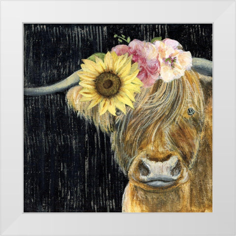 Barnyard Betty White Modern Wood Framed Art Print by Tava Studios