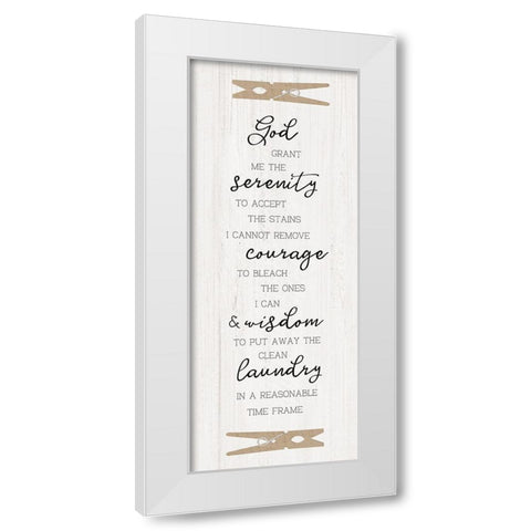 Laundry Serenity White Modern Wood Framed Art Print by CAD Designs