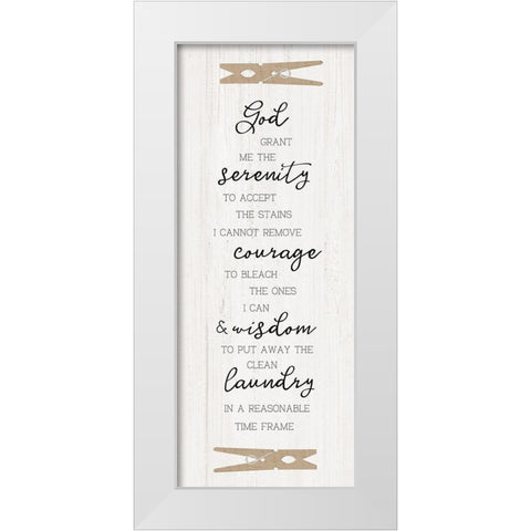 Laundry Serenity White Modern Wood Framed Art Print by CAD Designs