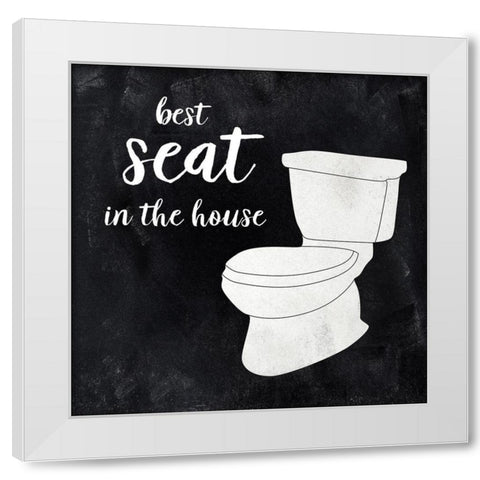 Best Seat in the House White Modern Wood Framed Art Print by CAD Designs