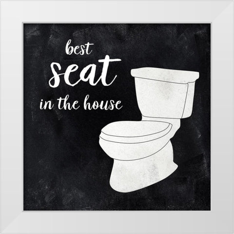 Best Seat in the House White Modern Wood Framed Art Print by CAD Designs