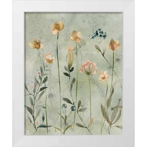 Botanical Sketchbook White Modern Wood Framed Art Print by Finn, Livi