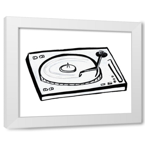 Vinyl Sketch White Modern Wood Framed Art Print by Tava, Alexandria