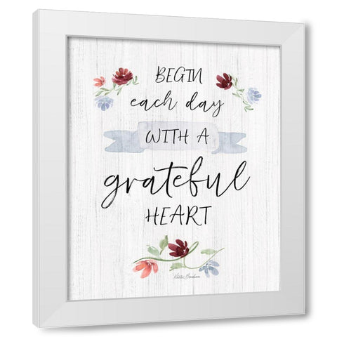 Grateful Heart White Modern Wood Framed Art Print by Brockmon, Kristen