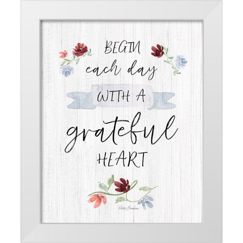 Grateful Heart White Modern Wood Framed Art Print by Brockmon, Kristen