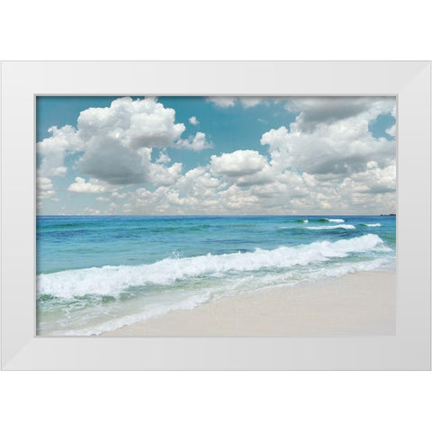 Beach Bliss White Modern Wood Framed Art Print by Nan