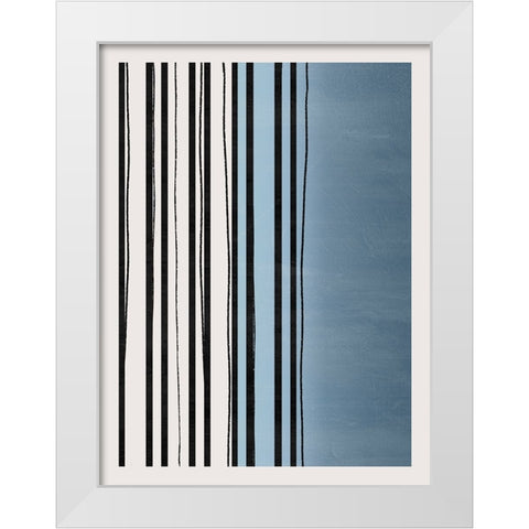 Abstract Azul White Modern Wood Framed Art Print by Carpentieri, Natalie