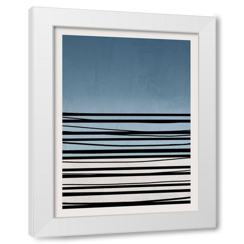 Abstract Azul II White Modern Wood Framed Art Print by Santiago, Daniela