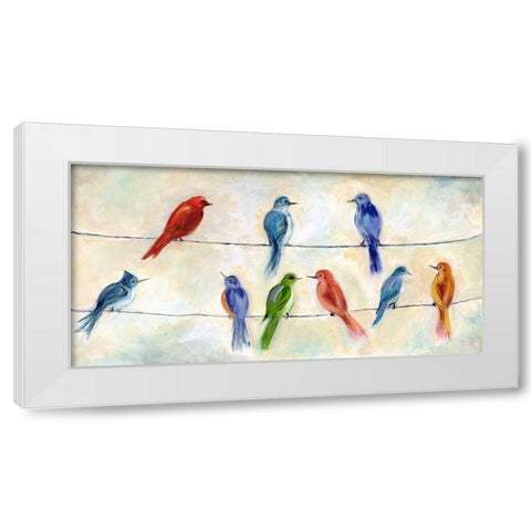 Chatter White Modern Wood Framed Art Print by Dunlap, Marilyn