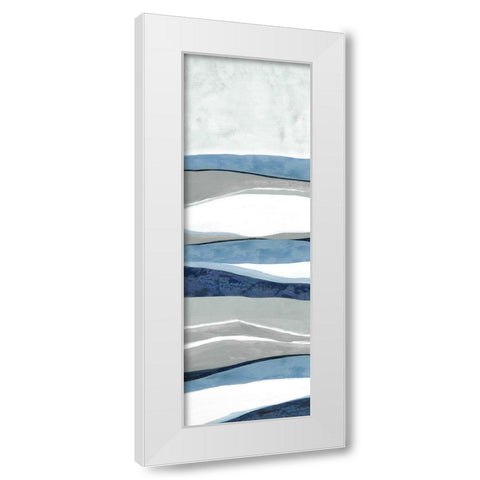 Blue Panorama I White Modern Wood Framed Art Print by Tava Studios