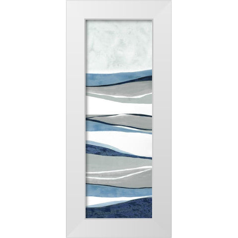 Blue Panorama II White Modern Wood Framed Art Print by Tava Studios
