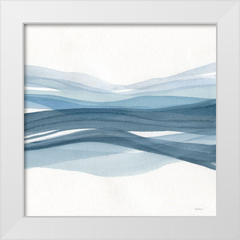 Monochrome Waves I White Modern Wood Framed Art Print by Robinson, Carol