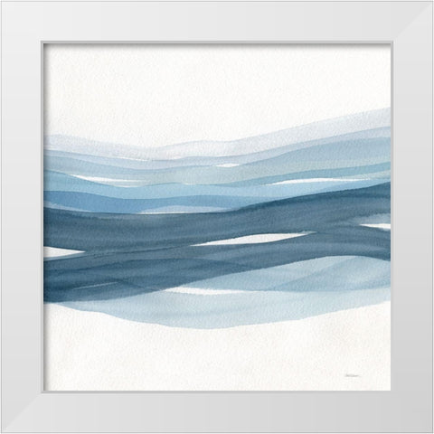 Monochrome Waves II White Modern Wood Framed Art Print by Robinson, Carol