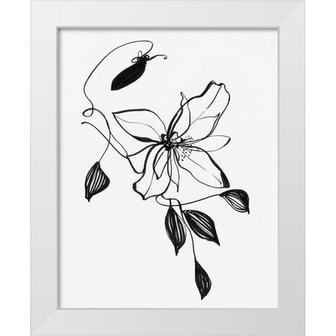 Wild Clematis I White Modern Wood Framed Art Print by Swatland, Sally