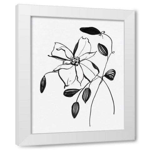 Wild Clematis II White Modern Wood Framed Art Print by Swatland, Sally