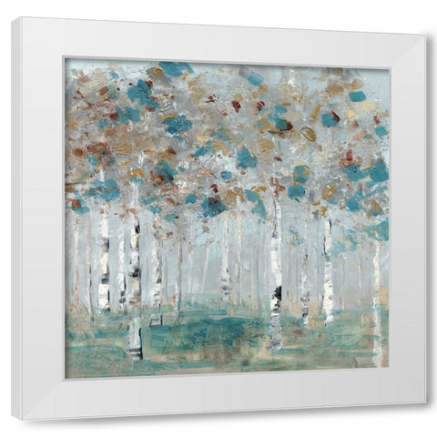 Teal Forest II White Modern Wood Framed Art Print by Swatland, Sally