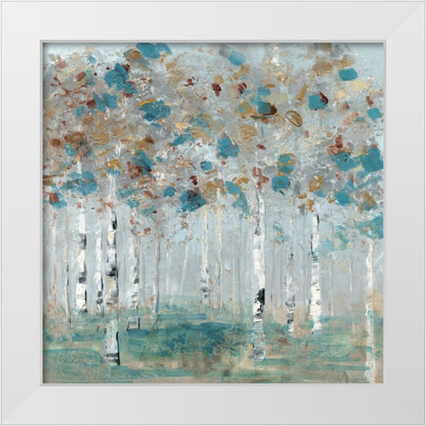 Teal Forest II White Modern Wood Framed Art Print by Swatland, Sally