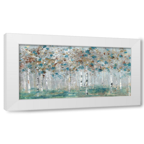 Teal Forest White Modern Wood Framed Art Print by Swatland, Sally