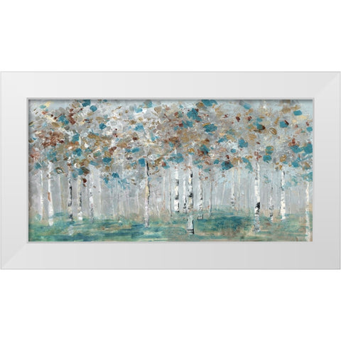 Teal Forest White Modern Wood Framed Art Print by Swatland, Sally