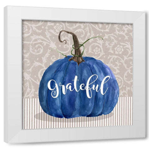Grateful Pumpkin White Modern Wood Framed Art Print by Finn, Livi