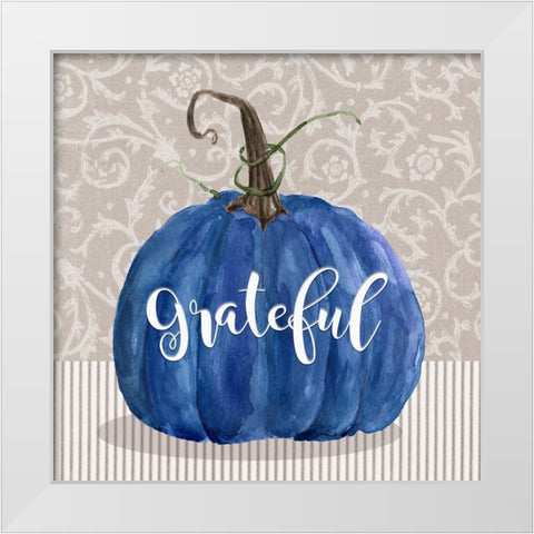 Grateful Pumpkin White Modern Wood Framed Art Print by Finn, Livi