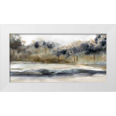 Silent River White Modern Wood Framed Art Print by Robinson, Carol