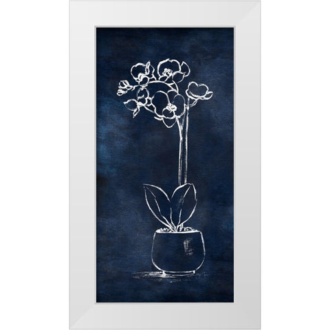 Indigo Orchid II White Modern Wood Framed Art Print by Tava Studios