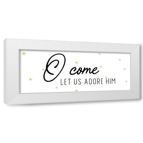 O Come White Modern Wood Framed Art Print by CAD Designs
