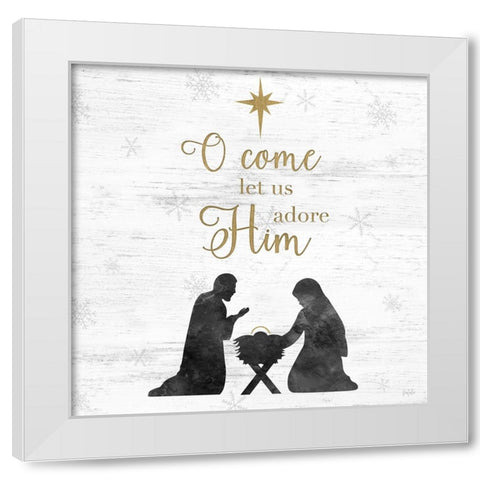 Adore Him White Modern Wood Framed Art Print by Carpentieri, Natalie