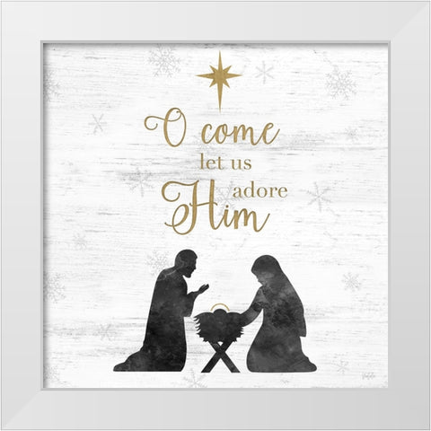 Adore Him White Modern Wood Framed Art Print by Carpentieri, Natalie