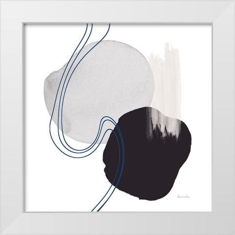 Abstract Thinking White Modern Wood Framed Art Print by Santiago, Daniela
